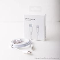 Cabo Novo USBC 1 Metro Turbo Lightning Branco Compativel com Iphone 11 12 13 14 Promax ipad Lacrado Envio Rapido