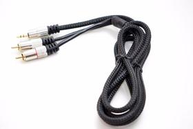 Cabo Nylon P2 2 Rca Profissional 1,8 M Banhado Gold 24k MXT Cabo Nylon P2 2 Rca Profissional 1,8 M Banhado Gold 24k MXT