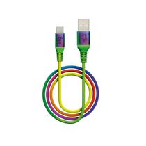 Cabo Nylon Reforçado Usb Tipo-C Rainbow 1Mt TC10RB ELG