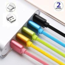 Cabo nylon Usb Tipo C Transferência de dados e Carga Rápida 2 metros