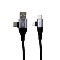 Cabo OEX CE304 4 Em 1, Type-c e USB, Type-c e Lightning, Preto - 500095 Cabo OEX CE304 4 Em 1, Type-c e USB, Type-c e Lightning, Preto - 500095