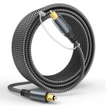 Cabo óptico de áudio Warrky de 25 pés para barra de som nylon trançado