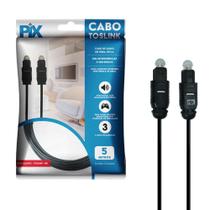 Cabo Óptico Toslink 5 Metros Preto - Basic PIX 17