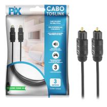 Cabo Óptico Toslink Básic 3 Metros Gold Pix