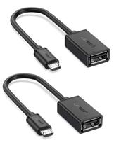 Cabo OTG UGREEN Micro USB para USB Micro USB 2.0, pacote com 2 unidades, preto