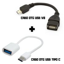 Cabo OTG USB Tipo C + Cabo OTG Micro USB V8 - HIGH