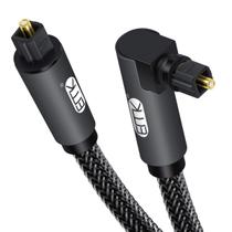 Cabo Ótico Toslink EMK 90 Graus - 2m - Macho para Macho - Cinza