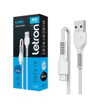 Cabo P/ Celular Tipo C Alta Resistência Pvc 2 Metros Letron