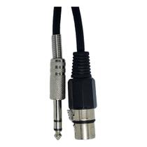 Cabo P/ Microfone P10 Stereo X Xlr Fêmea 3 Metros Balanceado