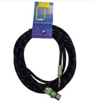 Cabo p/ Microfone P10 x XLR Tecido Rayon - 5 metros - JJF Cabo p/ Microfone P10 x XLR Tecido Rayon - 5 metros - JJF