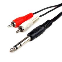 Cabo P10 6,35mm Estéreo X 2 Rca 2m Niquel F108