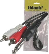 Cabo P10 Estéreo X 2 Rca Com 2 Metros Tblack