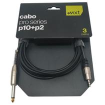 Cabo P10 Macho Mono P2 Macho Estéreo 3m Metal/Dourado Pro-Series Blindado para Áudio