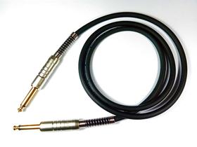 Cabo P10 Mono Dupla Blindagem Banhado a Ouro MDP Preto (Selecione o Tamanho)