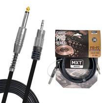 Cabo P10 Mono P2 Estereo Blindado Ponta Banhada Ouro 24k Mxt 3m