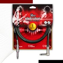 Cabo P10 Mono Para P10 Mono 90º Graus Violão Guitarra Baixo 1m Metro - Pulse Eletrolon Cabo P10 Mono Para P10 Mono 90º Graus Violão Guitarra Baixo 1m Metro - Pulse Eletrolon