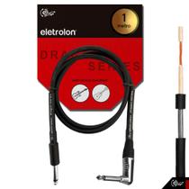 Cabo P10 P10 Mono 90o Graus Violão Guitarra Baixo 1m Metro - Eletrolon Cabo P10 P10 Mono 90o Graus Violão Guitarra Baixo 1m Metro - Eletrolon