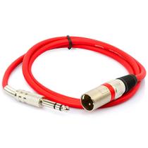 Cabo P10 para XLR Macho Vermelho Estereo - 20 Metros Cabo P10 para XLR Macho Vermelho Estereo - 20 Metros