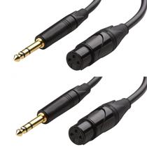 Cabo P10 Stereo XLR Femea 3 Metros Cobre Ofc Kit 2 Un