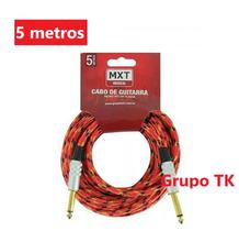 Cabo P10 X P10 -- 5 metros -- MXT -- Acabamento em Tecido