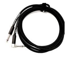 Cabo P10 X P10 90º - Acabamento em Tecido - Santo Angelo - 4,57 metros - Preto .