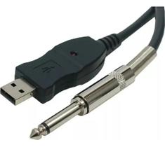 Cabo P10 X Usb Macho 3 Metros Mono Interface Audio Guitarra