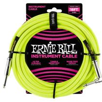Cabo P10xP10 Guitarra Trançado Amarelo Neon 5,49m Ernie Ball Cabo P10xP10 Guitarra Trançado Amarelo Neon 5,49m Ernie Ball