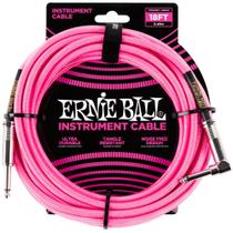Cabo P10xP10L Guitarra Trançado Rosa Neon 5,49m Ernie Ball