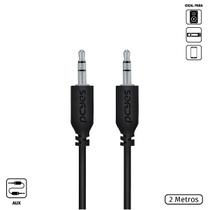 Cabo P2 3.5MM Macho para P2 3.5MM Macho 28AWG Puro Cobre 2 Metros - P35M-2 Cabo P2 3.5MM Macho para P2 3.5MM Macho 28AWG Puro Cobre 2 Metros - P35M-2