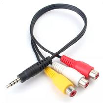 Cabo P2 Com 3 Rca (av) Femea Para Áudio Vídeo Tv com P3RCA