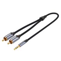 Cabo P2 Estereo Para Rca Blindado Audio Top Som 1,5m Vention