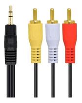 Cabo P2 Estéreo X 3 Rca Áudio E Vídeo 1,5 Metros Resistente