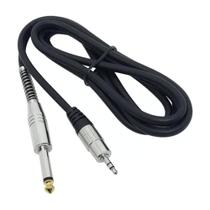 Cabo P2 Estéreo x P10 Estéreo 1,8m com Ponta em Metal Reforçado para Áudio Profissional e Instrumentos Musicais
