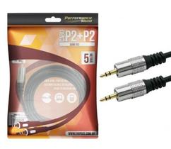 Cabo p2 fitz - p2 + p2 estereo plug metal - 5m 018-0725