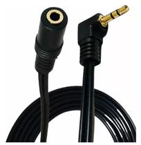 Cabo P2 Macho 90º + Femea P2 Estéreo Dourado 1,8 Ms MXT