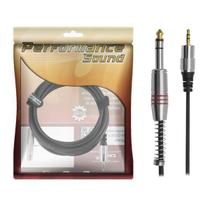 Cabo p2+p10 fitz p2 estereo + p10 estereo plug metal 10 metros