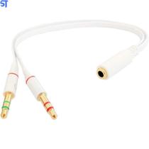 Cabo P2/P3 Para Fone E Microfone - Branco Cabo P2/P3 Para Fone E Microfone - Branco