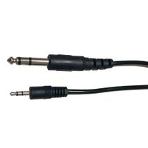 Cabo P2 Stereo X P10 Stereo 1,80 Metro Preto (10 Unidades)