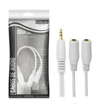Cabo P2 Y Divisor Estéreo para 2 J2 Mono 15cm Branco CHIP SCE Áudio HQ Cabo P2 Y Divisor Estéreo para 2 J2 Mono 15cm Branco CHIP SCE Áudio HQ