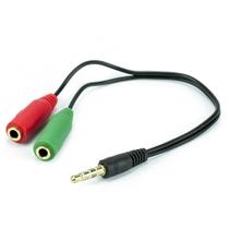 Cabo P3 Macho 2 P2 Fêmea, Para Microfone e Fone Headset, Preto - 5