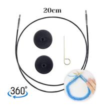 Cabo para Agulha Circular Intercambiável 360º Black Silver