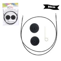 Cabo Para Agulha Circular Intercambiável Knitpro Preto 80Cm