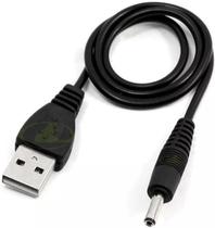 CABO PARA ALIMENTAÇÃO ELÉTRICA DE TABLET / ROTEADOR / CÂMERA ENTRADA USB SAÍDA PINO REDONDO FINO 2,5mm