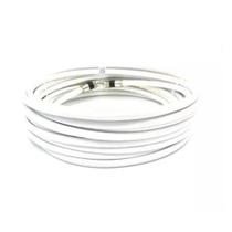 Cabo para antena digital 6 metros coaxial branco RG6 67% malha montado e testado