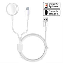 Cabo Para Carregamento 2 em 1 IOS Lightning e Smartwatch Usb Verde - SJX-WS-02