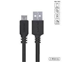Cabo Para Celular Smartphone Micro Usb Para Usb A 2.0 2 Metros Preto - Pmuap-2 Cabo Para Celular Smartphone Micro Usb Para Usb A 2.0 2 Metros Preto - Pmuap-2