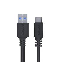 Cabo para Celular Smartphone USB Tipo C para USB a 3.0 1 Metro Preto - P3UACP-1