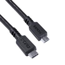 Cabo para Celular Smartphones USB Tipo C para Micro USB 2.0 1 Metro Preto - PUCMP-1