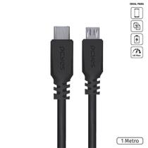 Cabo para Celular Smartphones USB Tipo C para Micro USB 2.0 1 Metro Preto - PUCMP-1