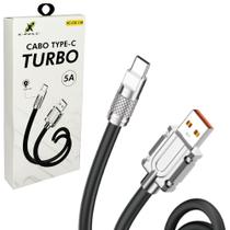 Cabo para celular turbo usb x tipo c 5a com luz x-cell 1m